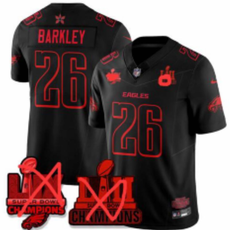 Men 2026 Philadelphia Eagles #26 Barkley Black 4th generations Nike Limited NFL Jersey 02